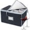 Boîte de rangement pour verres à vin, étui de protection portable en tissu avec 12 séparateurs pour flûte à champagne, verre en cristal fragile, déménagement, cuisine, fête, camping, caravane (gris)