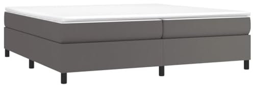 vidaXL Bettgestell, Polsterbett Bett für Schlafzimmer, Bettrahmen mit Lattenrost, Kunstlederbett Doppelbett, Grau 200x200cm Kunstleder
