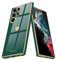 Teageo for Samsung S22 Ultra Case Cute Heart Pattern for Women Girls Slim Luxury Bling Plating Soft TPU Anti-Scratch Shockproof Bumper Phone Case for Samsung Galaxy S22 Ultra 5G, Darkish Green