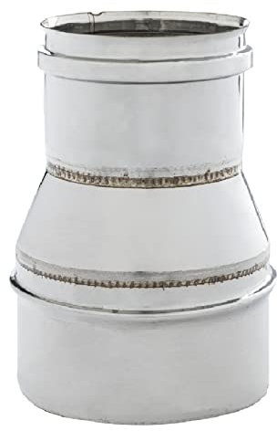 CANNA FUMARIA RIDUZIONE/MAGGIORAZIONE ACCIAIO INOX 316 DA DIAMETRO 80 A 250 (Ø150 MASCHIO, Ø130 FEMMINA)