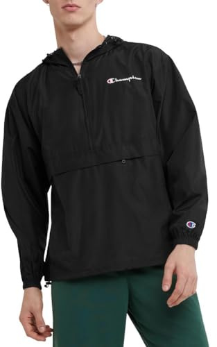Champion Veste pour homme, veste compressible coupe-vent et imperméable (standard ou grande taille), Petit logo noir, XX-Large Grand