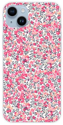 1001coques Coque de Téléphone Compatible pour Apple iPhone 14 Plus, Design Liberty Wiltshire Rose, Imprimée en France, Étui Souple en Silicone, Housse de Protection.