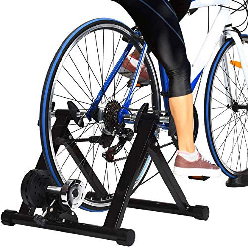 Rollentrainer für Fahrräder, Fahrradtrainer, Heimtrainer klappbar, bis 150 Kg belastbar, aus Stahl, inkl (schwarz)