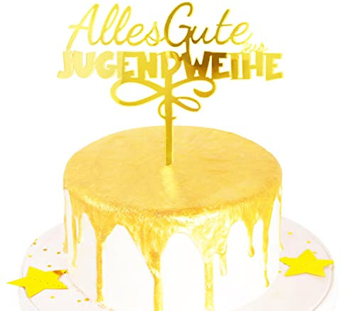 Jugendweihe Kuchendekoration Acryl Jugendweihe Tortenstecker Gold Jugendweihe Deko Junge Mädchen Geburtstag Cake Topper