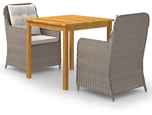 Homgoday 3-TLG. Gartenmöbel Set Sitzgruppe Garten Essgruppe Gartengarnitur Sitzgarnitur Gartenset Garten Terrasse Balkon Braun#C