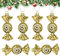 Christmas Candy Ornaments, 6 Pieces Christmas Tree Candy Hanging Decorations Glitter Candy Cane Ornament Sweet Shaped Baubles Hanging Pendants for Xmas Party Home Decor A7TGGJ (Champagne)