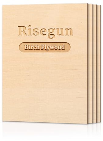 4 Placas de Contrachapado A4, 297 mm x 215 mm x 3 mm, Finas (+/- 0,2 mm) para Manualidades, Mini Casa, Barco, Avión, Modelo