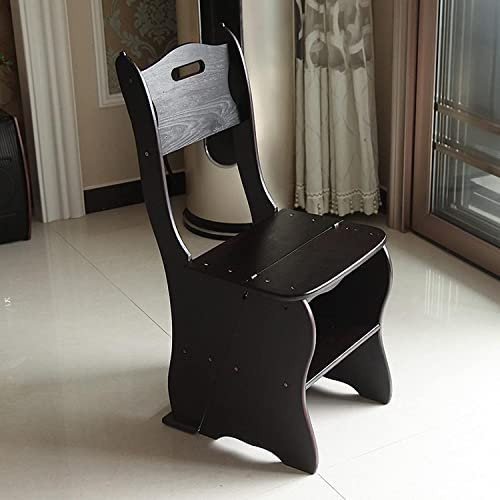 Kamnik Klappbarer Bibliotheksleiterstuhl aus Holz, 2-in-1, leicht, tragbar, multifunktional, Tritthocker, 4-Stufen-Hocker, Dual-Purpose-Trittleitern, Präsentationsständer und Blumenständer für Zuha