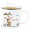 Emaille Becher Blechbecher - Ostergeschenke - Hase Süß Kinder personalisiert I Osterhase - 300 ml - Weiß Silber - tasse ostern oster name osterhasen bunny easter hasen osterngeschenke kaninchen