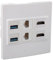 Boîte de Sortie Multimédia 6 Ports, HDMI 4K, Plaque de Prise Murale Multimédia Ethernet Coaxiale USB 3.0 RJ45, Coupleur RJ45 Cat6 5 Gbit/s, Panneau de Plaque Murale Combinée