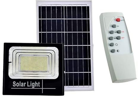 Faro 400W A Led Smd Con Pannello Solare E Sensore Crepuscolare Con Telecomando