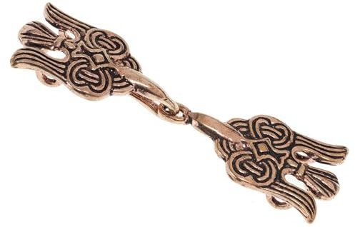 WINDALF Gewandschließe HUGIN & MUNIN 7 cm Rabenbrüder Wikingerschmuck Bronze