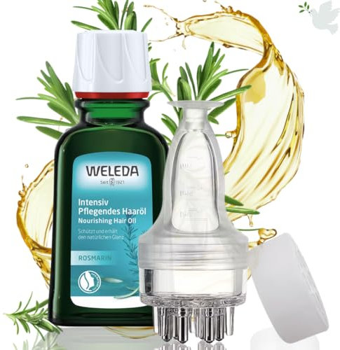 Haaröl Applikator kompatibel mit WELEDA Bio Rosmarin Haaröl - Haarkur mit Rosmarinöl fördert das natürliche Haarwachstum & eine gesunde Kopfhaut. Haarpflege für sprödes & brüchiges Haar (vegan/50ml)
