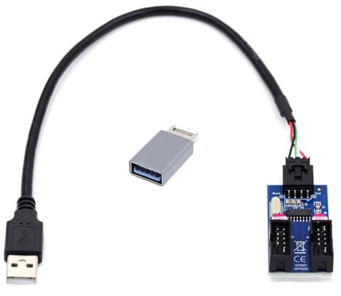 CY Cable USB 3.1 Front Panel Header Male Type-E to USB 2.0 Type-A Male 1 to 2 Female Motherboard 9pin 10pinHeader HUB Adapter Port Multiplier