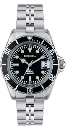 Breil Uhr Herren Manta Heritage Ziffernblatt SCHWARZ Bewegung NUR Zeit Quartz e Bracelet Stahl Silber TW2088