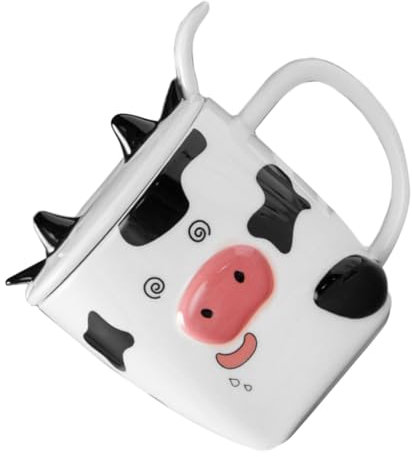 Amosfun 1 Juego De Taza Taza De Vaca 3D De Vaca De Viaje Con Estampado De De Leche Animal s De Café Con Tapa Vasos Con Tapas Para Bebidas De Vasos Con