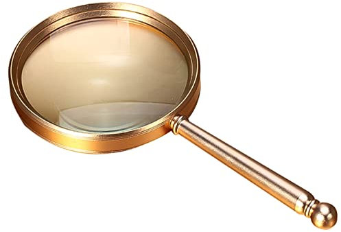 4,5 Stück Handlupe für Lesen Goldene aus Metall und Glas Weihnachten Feier