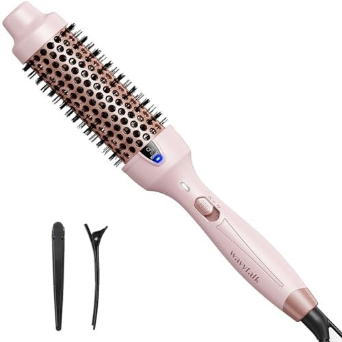 Wavytalk Cepillo Térmico, Thermal Brush Cepillo Rizador Iónico de 38mm Calentado para creando ondas naturales y un volumen, Cepillo Redond para un Blowout Express, Función de Doble Voltaje