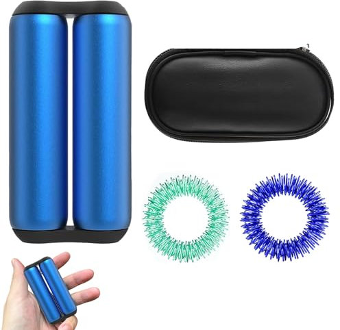 Ninnyi 4PCS Roller Fidget Toy Set, Silent Fidget Toys with Storage Bag and 2PCS Finger Spring