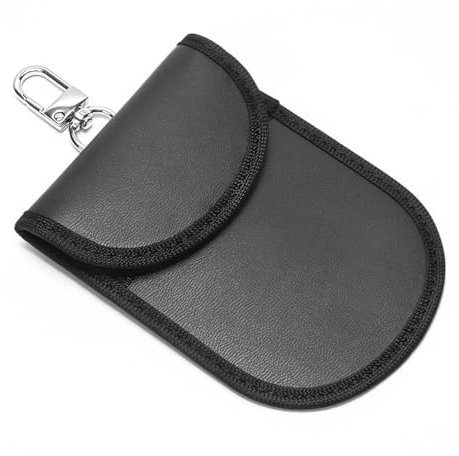 ZeQYyN Autoschlüssel Signalblocker Tasche, RFID Autoschlüssel Schutz, Funkschlüssel Abschirmung Schlüsseltasche, Auto Signal Blockieren Schlüsselschutz aus Leder