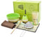 Yiomxhi Set de Matcha, 8 Piezas Juego de Té Japonés con Cuenco Matcha, Batidor y Soporte, Cuchara de Té y Porta, Tamiz y 2 Paños, Accesorio de Ceremonia de Matcha Japonés, Verde