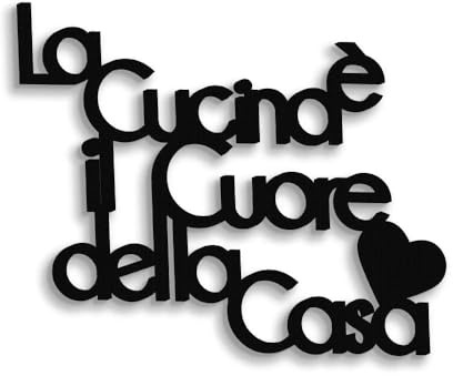 Social Crazy GLOBAL - SCRITTA IN LEGNO - La cucina è il cuore della casa - PRODOTTO ARTIGINALE MADE IN ITALY - STAMPA UV AD ALTISSIMA QUALITÀ (40x30 cm)