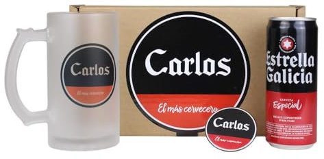 Pack Regalo Personalizado con Nombre y dedicatoria Jarra y Cerveza Hombre Cumpleaños Cerveceros
