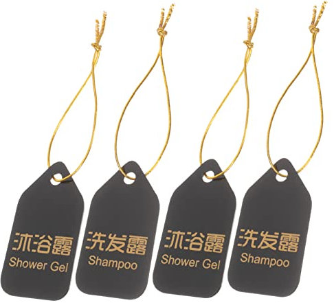 COMPUKAS 1Satz Toilettenartikel Dispenser Acryl Badezimmer Tags für Shampoo und Duschgel und Wiederverwendbar für Hotels und Clubs