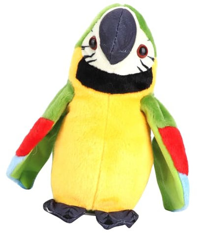 SUNGOOYUE Grabación Eléctrica de Peluche Juguetes para Loros, Aprendizaje y Repetición para Mantener el Tiempo de Juego de los Niños (Green)