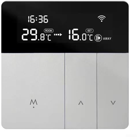 Thermostat intelligent WiFi pour un chauffage efficace, compatible avec chauffage au sol électrique et chaudières à eau/gaz, commandes vocales activées (16 A)