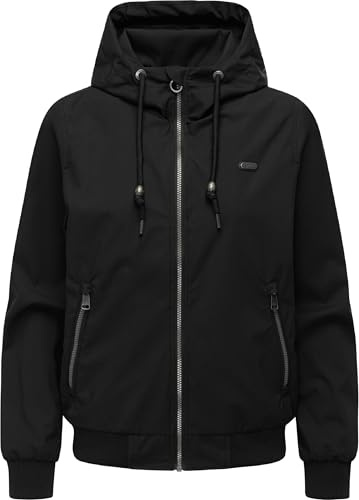 Ragwear Damen leichte Übergangsjacke atmungsaktive Jacke mit Kapuze Nuggeta Summer YOUMODO Black Gr. M