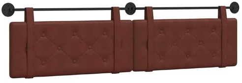 vidaXL Hängevorderseite Glänzendes Braun 210 x 55 x 5 cm Antikes PU, Modernes Rechteckiges Wandkopfteil, Minimalistische Schaumstoff-Rückenlehne, Elegante Innendekoration für Schlafzimmer, Schicke Mö