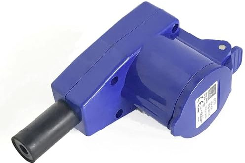 16A 240V Caravan Mains Coupler (90° Angled) – IP44 CEE 3‑Pin Female Socket with Lid – Caravan & Motorhome Hook‑Up Connector for Campsites, Campervans & Outdoor Power