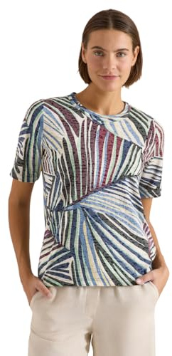 Damen T-Shirt im Ausbrenner-Look mit Print