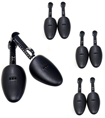 TUKA [4 Paar] einstellbar Schuhspanner für Damen Hochqualitative Kunststoff Schuhformer Schuhleisten, Schuhstrecker Damen Schuhe, variabel passt Gr. 34 - Gr. 41, schwarz, TKB6003-black-F-4x