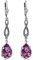 Jugendstil Ohrringe mit Markenkristallen Silber Lila Rot NOBEL SCHMUCK
