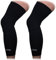 COOLOMG Calentador de rodilla para ciclismo, baloncesto, fútbol, protección UV, antideslizante, para hombre, mujer, niños, jóvenes, negro, XS (1 par)