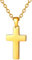 PROSTEEL Kreuzanhänger Edelstahl Christlich Kreuz Halskette Minimalist Unisex Halskette für Männer Frauen Jungen Mädchen, Gold-S