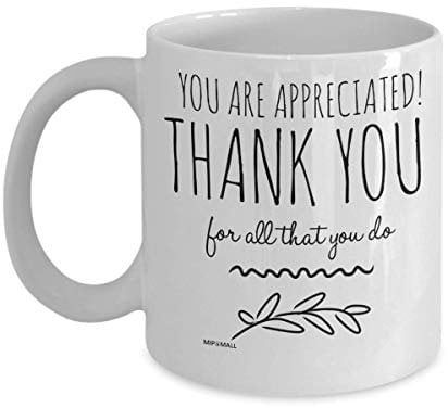 Thank You Gift Mug Cup for Women Men, Leaving Gifts for Colleagues Boss Friends Teacher, Christmas Presents for Staff Employee Team - You are Appreciated MG0035