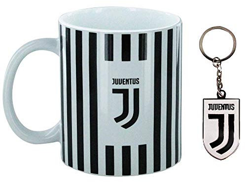 Set regalo ufficiale FC Juventus (Serie A) 325 ml con tazza in ceramica e portachiavi