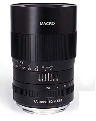 7artisans 60mm F2.8 APS-C Fixed Macro Lens for Canon EF-M Mount Mirrorless Cameras Manual Focus for Macro Photography