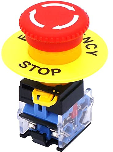 Taiss / 22mm not aus druckschalter 2 NC Roter Pilz Verriegelungs 10A 440V LA38A-02ZS