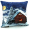 heimtexland ® Weihnachten Dekoration Kissenhülle Deko-Kissen Weihnachtskissen Hütten-Style Winter-Nacht Blau 40x40 Typ652