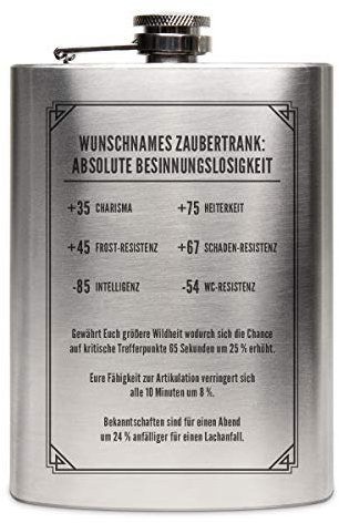 Flachmann Edelstahl 237 ml 8 oz individuelle Gravur Geschenk - Ausrüstungsgegenstand