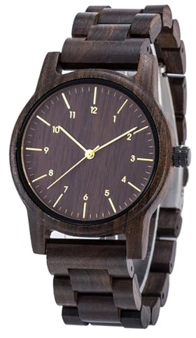 rorios Herren Holzuhr Holz-Armbanduhren Herren Analog Quarz Uhr Leicht Holzuhren Männer Mode Männer Holzuhren