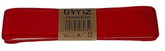Trimz Cinta de grogrén, Rojo, 10mm x 3m, 3
