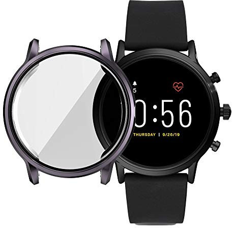 TenCloud - Custodia protettiva compatibile con Fossil Gen 5 Carlyle HR Custodia protettiva in TPU per smartwatch Fossil Gen 5 Carlyle HR (grigio)