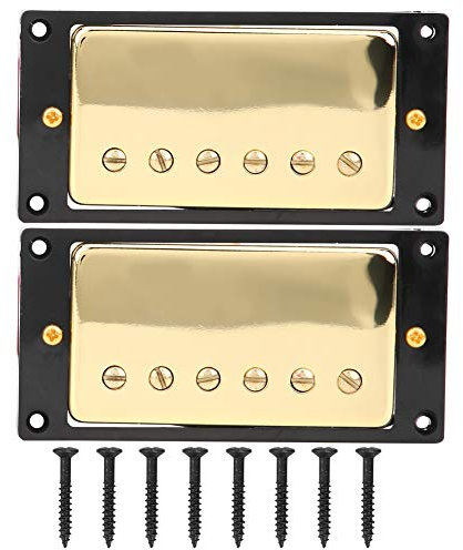 Micro Humbucker Pickup Neck Bridge avec 8 vis de montage Compatible avec la guitare électrique de LP(Noir)