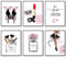 Set di 6 stampe artistiche da parete rosa, decorazione da parete, profumo, decorazione da parete per ragazze, per camera da letto (20.3 x 25.4 cm senza cornice)