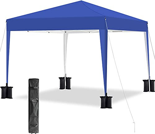 Qdreclod Pavillon 3x3m Faltpavillon Wasserdicht, Pop up Pavillon mit Tragetasche, Gartenzelt Partyzelt Gartenpavillon für Garten Party Hochzeit Picknick Markt Camping Festival